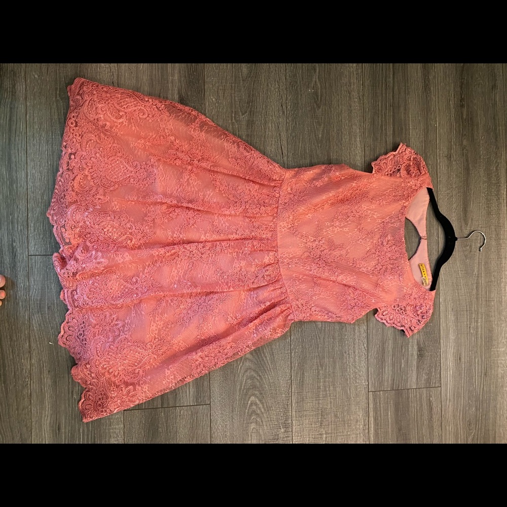 Alicia and Olivia pink lace dress